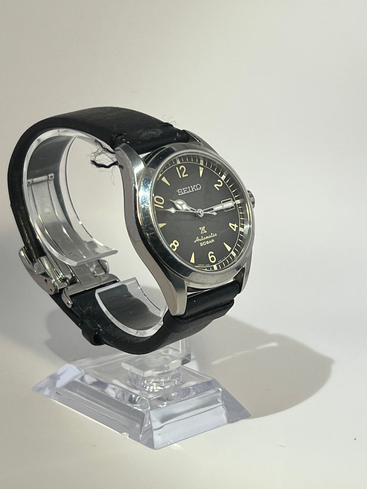 Seiko Prospex Alpinist SPB159 Black Dial 38mm Steel Leather Automatic Mens Watch