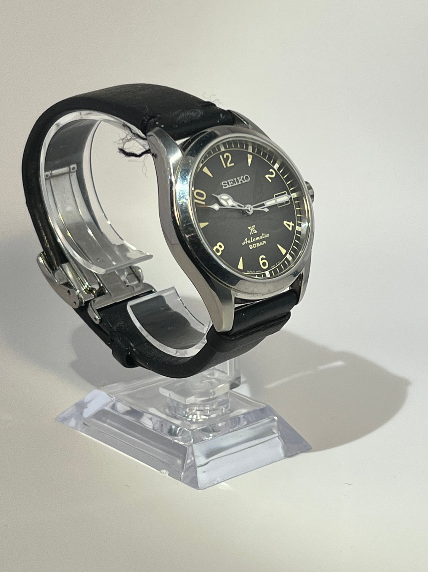 Seiko Prospex Alpinist SPB159 Black Dial 38mm Steel Leather Automatic Mens Watch