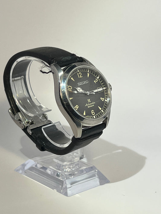 Seiko Prospex Alpinist SPB159 Black Dial 38mm Steel Leather Automatic Mens Watch