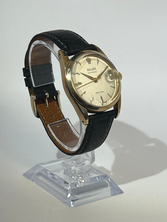 Rolex Oysterdate Precision 34mm Watch Oyster Date Ref 6694 Gold-Plated Steel Case